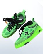 Louis Vuitton LV Skate sneakers green mesh nubuck double laces padded collar monogram