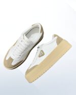 Prada Downtown Bold Sneakers in Nappa Leather & Suede