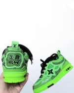 Louis Vuitton LV Skate sneakers green mesh nubuck double laces padded collar monogram