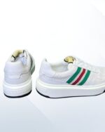Gucci sneakers white leather with green red web stripes luxury low-top design