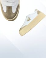 Prada Downtown Bold Sneakers in Nappa Leather & Suede