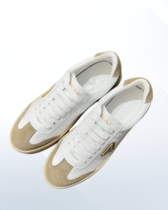 Prada Downtown Bold Sneakers in Nappa Leather & Suede