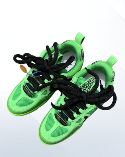 Louis Vuitton LV Skate sneakers green mesh nubuck double laces padded collar monogram