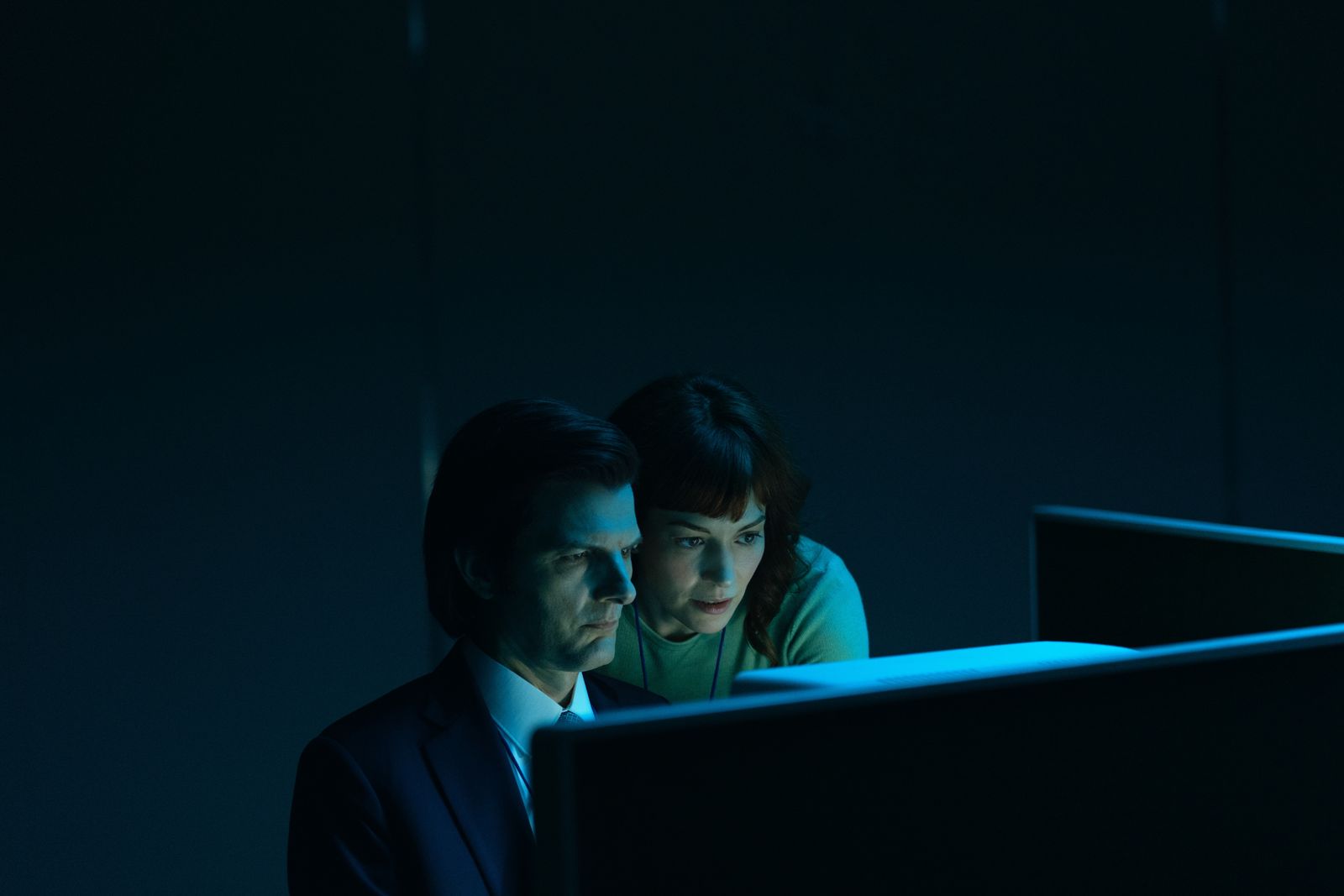 Adam Scott and Britt Lower in Severance