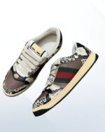 Gucci Screener Python-Embossed Sneakers