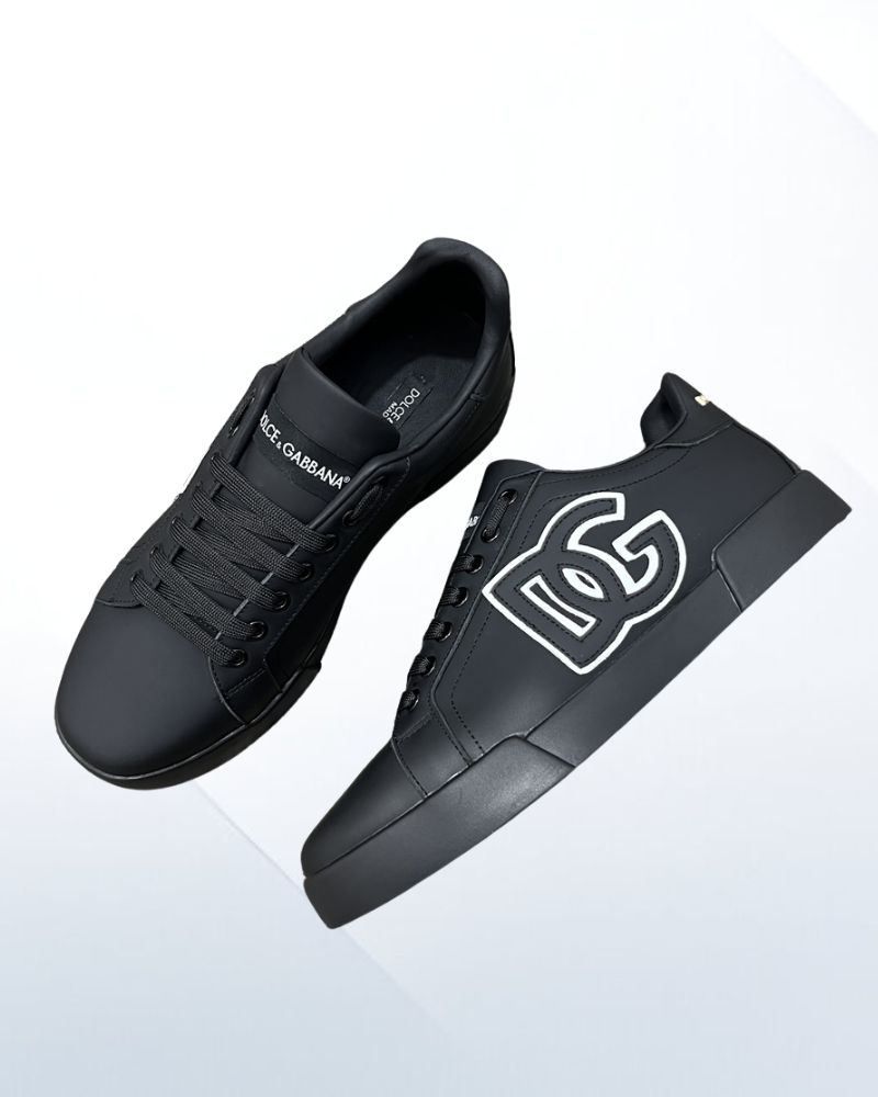 Dolce Gabbana Portofino Black Leather Sneakers Dolce Gabbana Portofino Sneakers