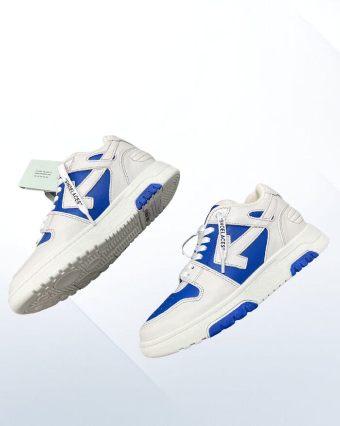 Off White Out of Office Sneaker in leather with arrow logo and zip tie detail