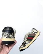 Gucci Screener Python-Embossed Sneakers