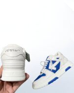 Off White Out of Office Sneaker in leather with arrow logo and zip tie detail