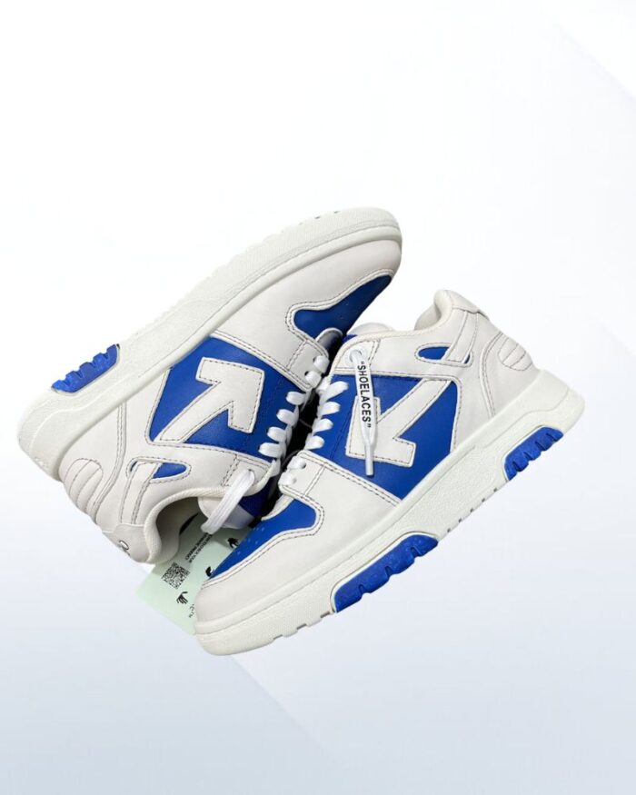 Off White Out of Office Sneaker in leather with arrow logo and zip tie detail