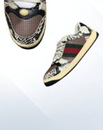 Gucci Screener Python-Embossed Sneakers