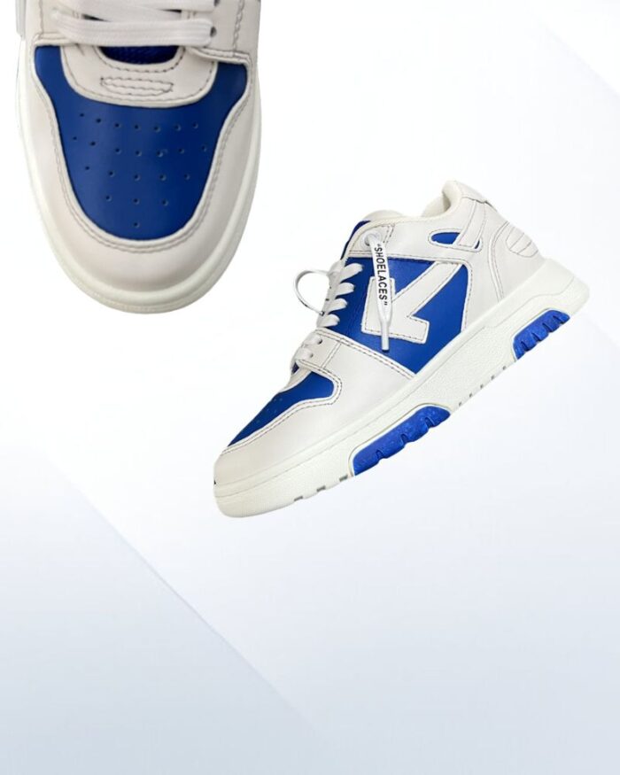 Off White Out of Office Sneaker in leather with arrow logo and zip tie detail