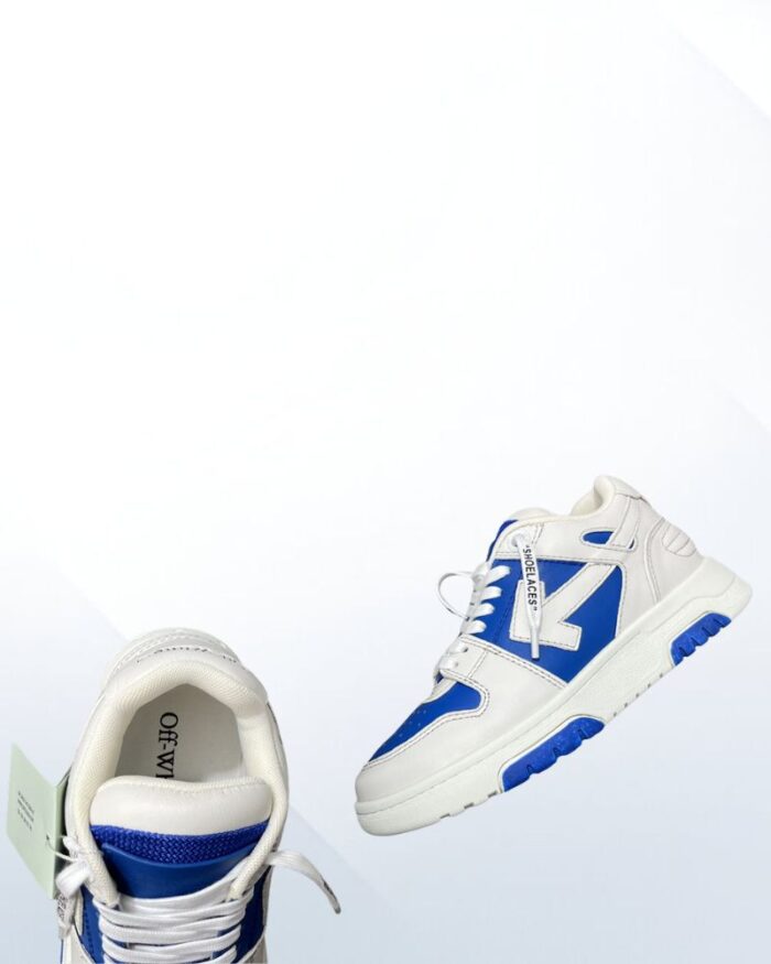 Off White Out of Office Sneaker in leather with arrow logo and zip tie detail