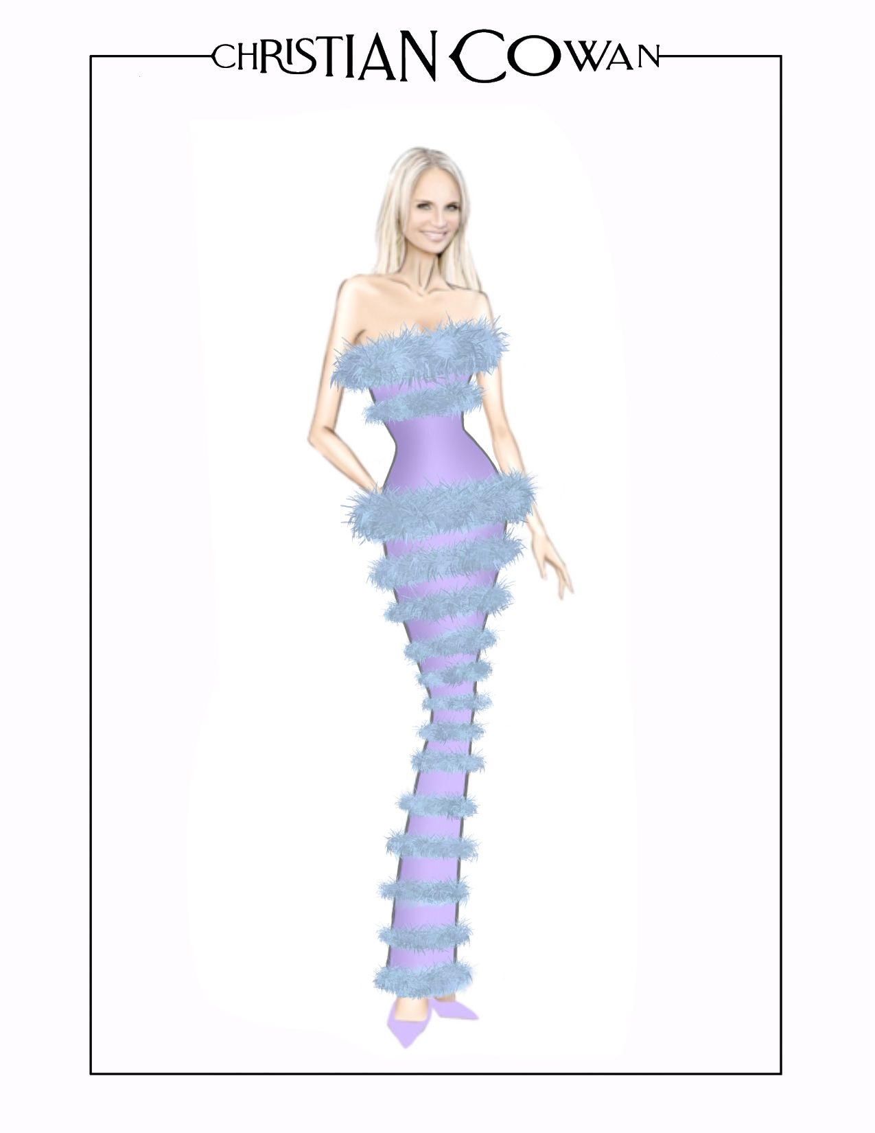 A sketch by Christian Cowan for the show.